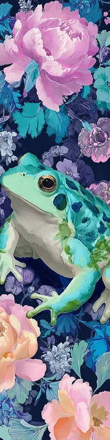 Free printable frog bookmark featuring a beautiful frog